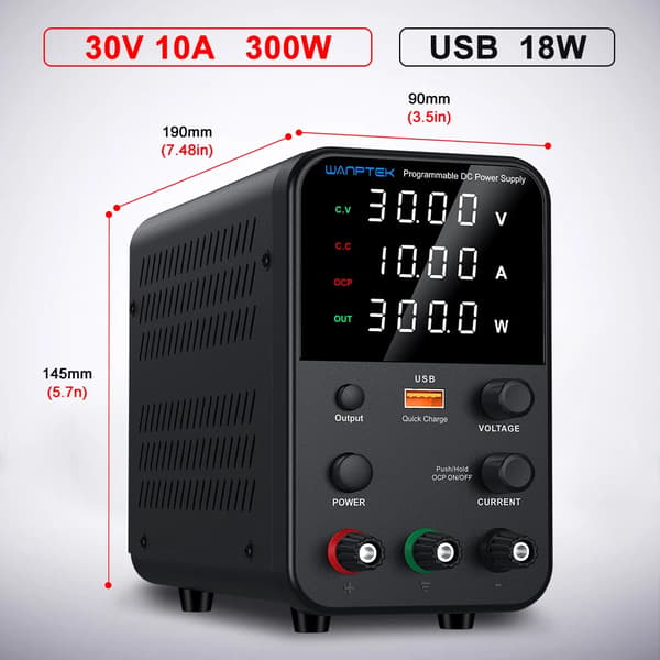 DC Virtalähde, 120V 3A, WPS3010H 30V 10A