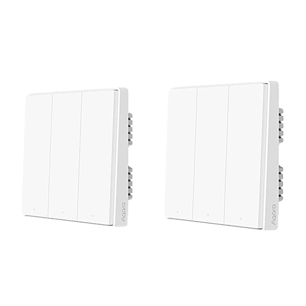 Aqara Smart Home Switch, Zigbee-anslutning, kompatibel med Apple HomeKit,2X med neutral-3Key 2Xwith neutral-3Key 2Xwith neutral-3Key