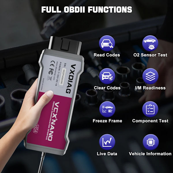 Diagnosetool, ECU-programmering, Fuld systemsdiagnose, NANO NX200 Fuldt Sæt