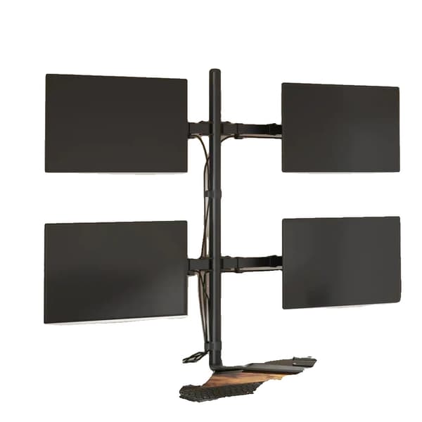 Monitorställ, Justerbar Höjd, Robust Stål Design, Svart