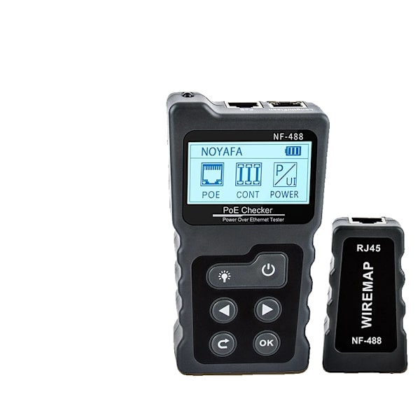 Nätverk PoE-kontroll, LCD-skärm, slingtestverktyg