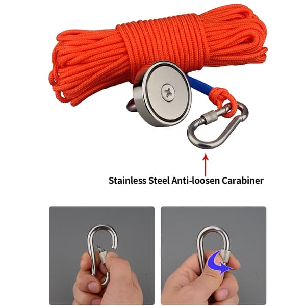Magnet, 400BLS Trækstyrke, 10m Snor, Magnetreb