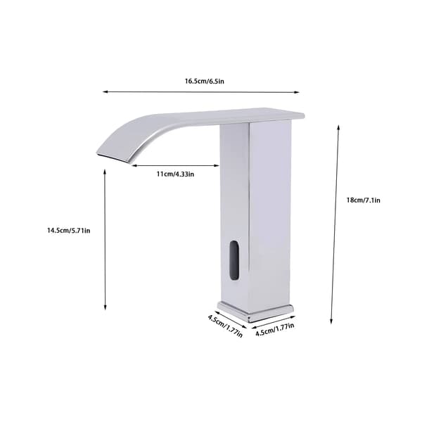 Badeværelsesvaskarmatur, Automatisk Sensor, Elegant Vandfaldsstrøm, HVID