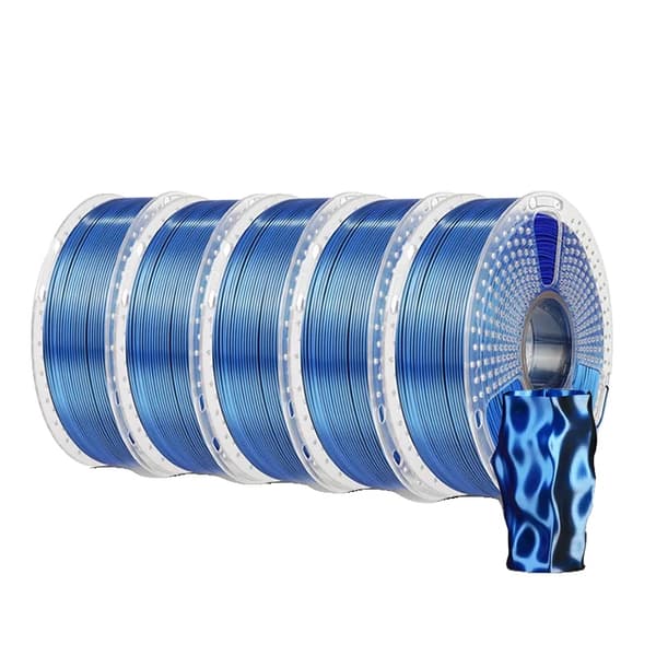 3D Filament, PLA Material, Dobbelt Farver, Sort Blå