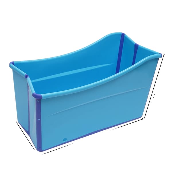 Bärbar Badkar, Fällbar Design, Bekväm Storlek, Blå