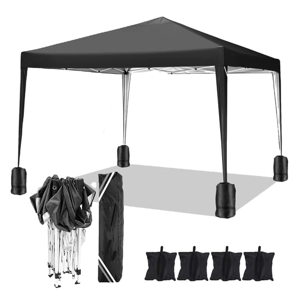 Gazebo, vedenpitävä kangas, säädettävä korkeus, Musta
