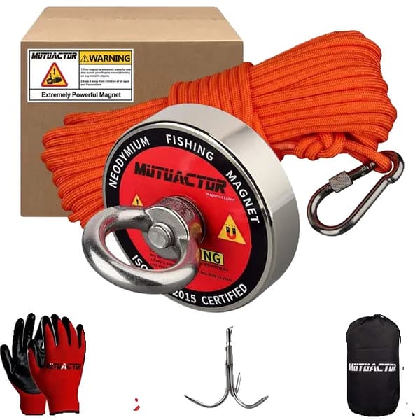 Stærk Retrieval Magnet Kit, Grappling Hook Magneter, 20M, 400LBS Reb Kløft, 400LBS  REP Klør, Vertikal trækstyrke