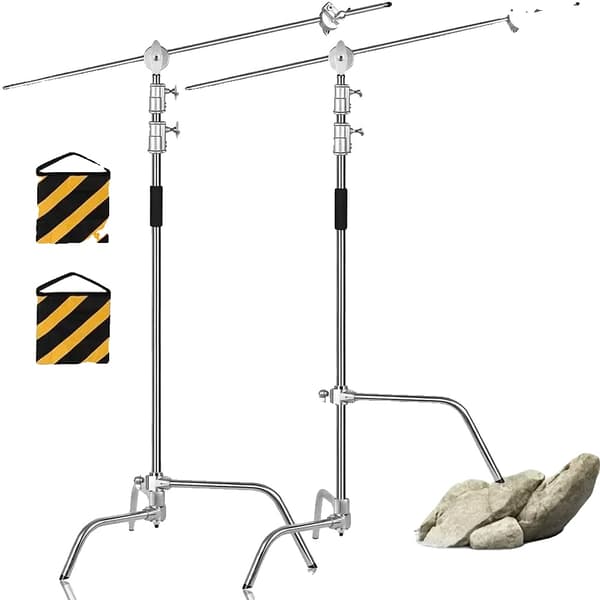 Fotografi C-stativ, Max Höjd 260 cm, Hållbart Rostfritt Stål, 2.6M få 1 ge 2
