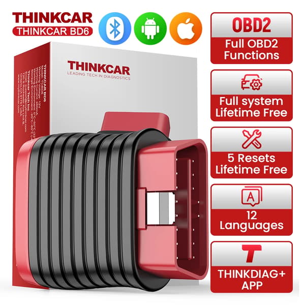 OBD2 Bilscanner, Fuld Systemdiagnose, Mobilkompatibilitet, Rød