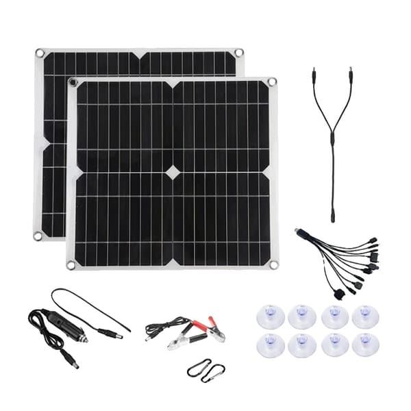 Solpanelkit, 25W effektudgang, 20A controller, dual USB-udgang, 2X25W Solpanel