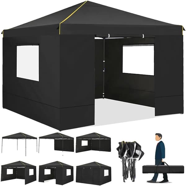 Pavillon, Vandtæt Stof, Nem Opsætning, Sort