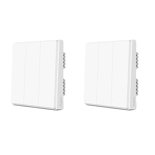 Smart ljusströmbrytare, Zigbee-kommunikation, trådlös drift, D1Med Neutral 3 X2