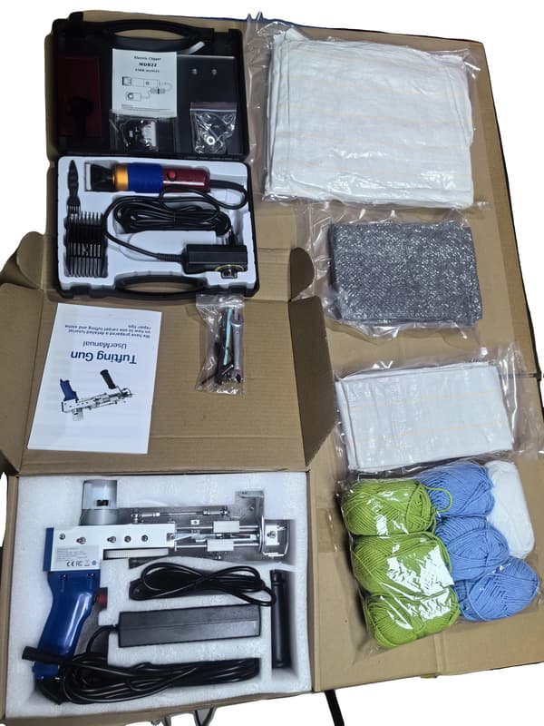 Tufting Gun Sæt, 2-i-1 Klip & Løkke Pile, Komplet Sæt, fuld sæt