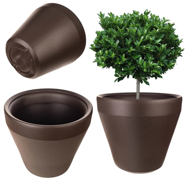 Blomkruka, Hållbar Plast, Modern Design, Choklad, Stor
