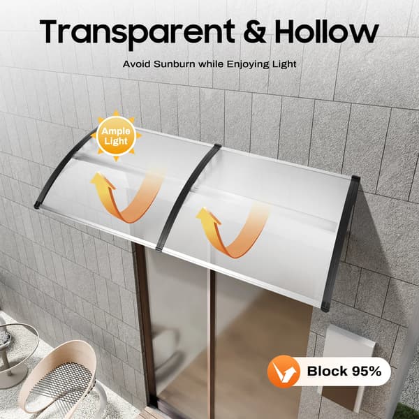 Framdörrsöverbyggnad, väggmonterad, väderbeständig, bågdesign