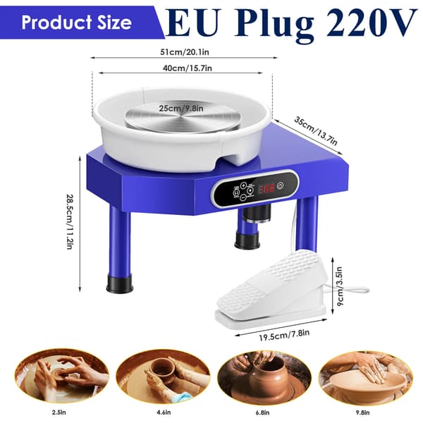 Keramikhjul, Kompakt Design, Glat Rotation, EU stik 220V