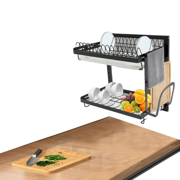Vaskestativ, 2-lags design, holdbart kulstofstål, pladsbesparende organizer