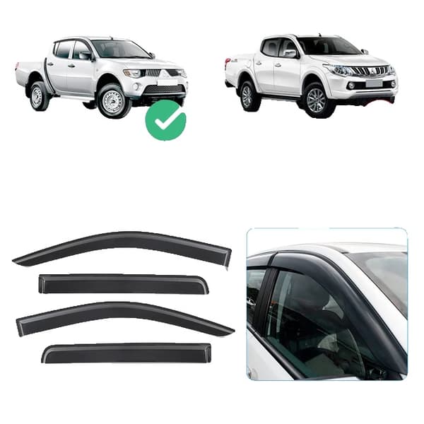 Vinduesafvisere, Kompatible med Pickup Trucks og SUV'er, Nem Installation, sort