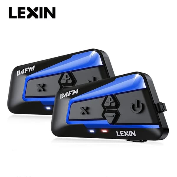 Motorcykelhjelm Intercom, Bluetooth 5.0, Musikdeling, B4FM-X 2PCS