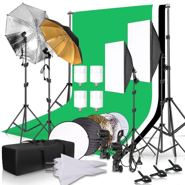 Fotoutrustning, Softbox-belysning, Stativställ, Foto Studio Kit