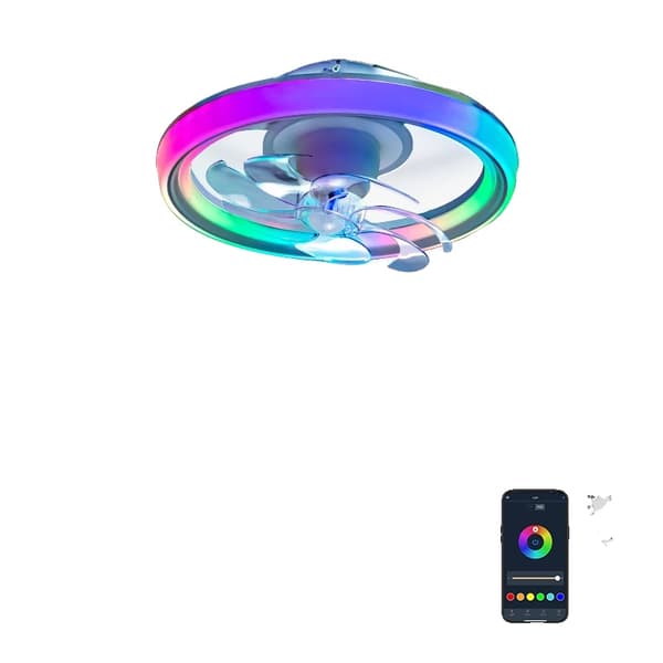 Loftventilator Lys, RGB Tilstande, Smart Kontrol, Oscillerende Fan Lampe