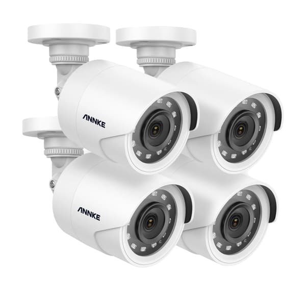 Övervakningskameror, 2MP, Infraröd teknik, Kulformad, 4Pcs Vit