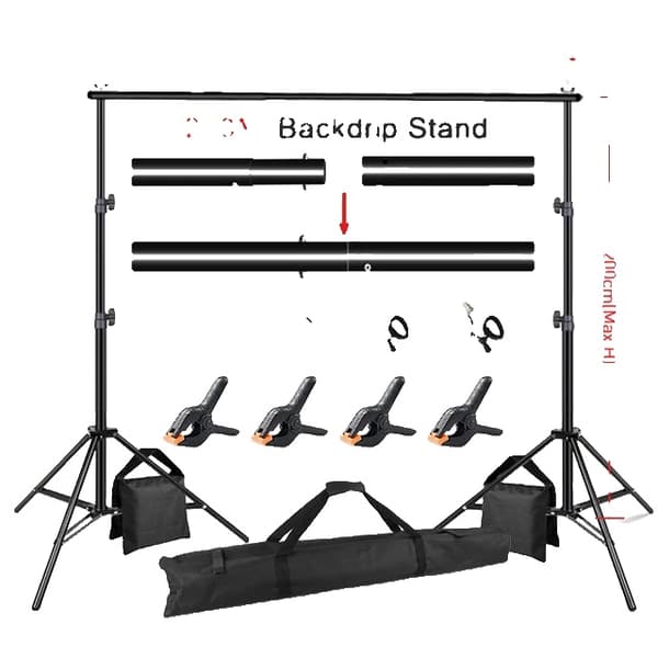 Fotografi Baggrundsstativ, Justerbar Højde, Robust Aluminiumlegering, 2x3m baggrundsstativ