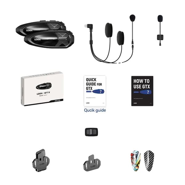 Hjälmheadset, Bluetooth 5.0, Bullerdämpningsteknik, Lexin GTX 2PCS