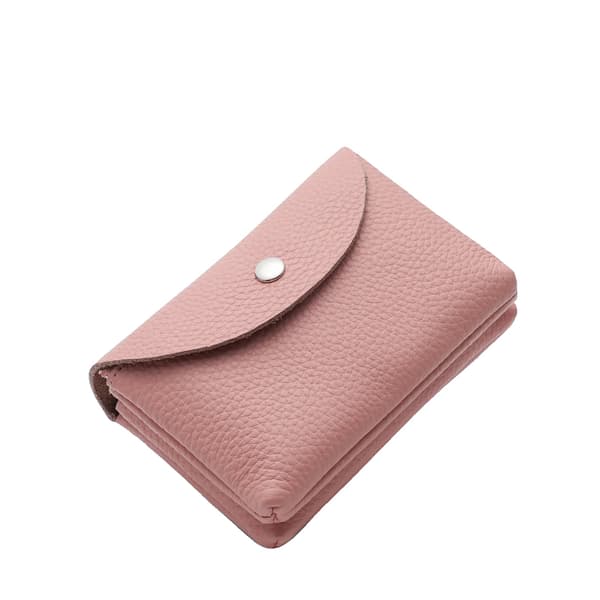 Myntplånbok, Äkta Läder, Kompakt Design, Stor rosa