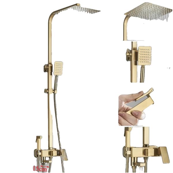 Duschkran, Modern Stil, Enhandsgrepp, Matte Guld 8-H-15