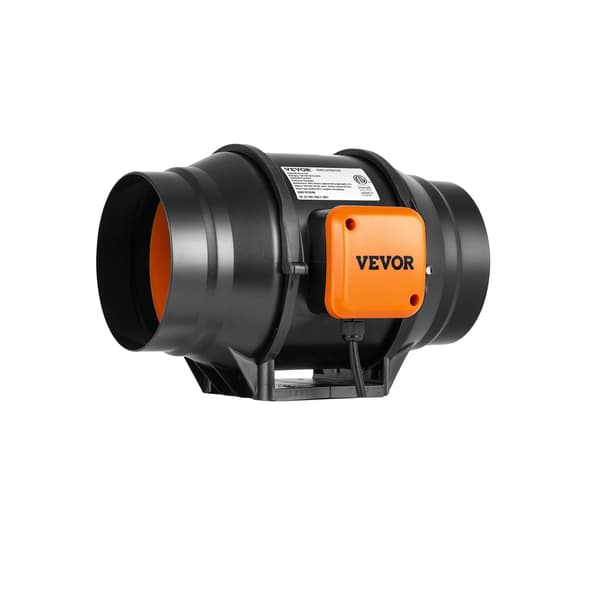 Inline ventilator, luftstrøm 205 cfm, støjniveau 28 dB, kontroltilstande ON/OFF/TIMER/AUTO, EC  6tommer