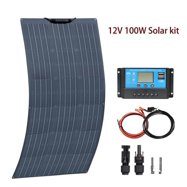 Solcellepanel, 50W, 12V, 12V 100W Solarkit