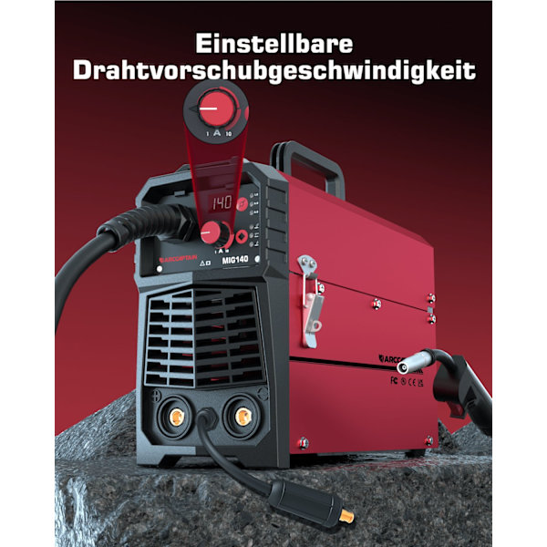 MIG-svetsmaskin, 4-i-1 Multifunktionsvetsare, 140Amp Portabel,MIG140 MIG140 MIG140