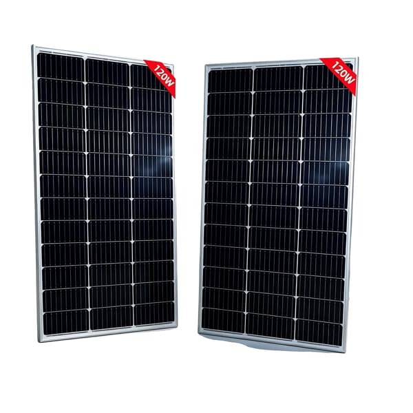 Solpanel, Høj Effektivitet, Holdbart Design, 2stk 120w panel