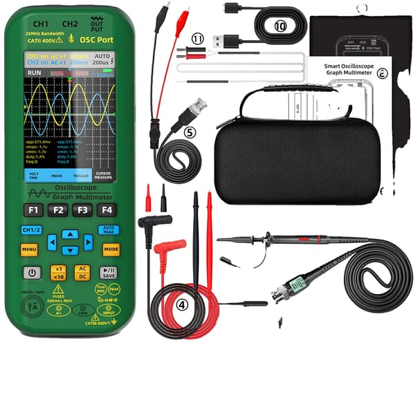 Oscilloskop, Digitalt Multimeter, Funktionssignalgenerator, O7