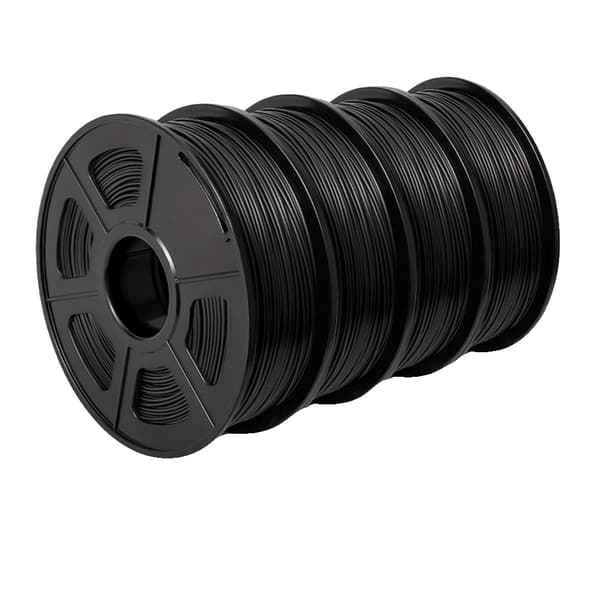 3D-printer filament, holdbar PETG og PLA, miljøvenlig, PLAPLUS Sort 4Ruller