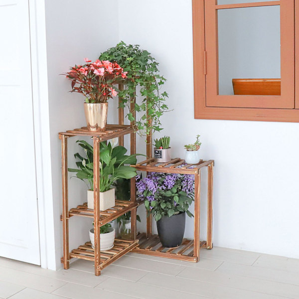 Trä Plantställning, 6 Nivåer, Inomhus/Utomhus Auburn