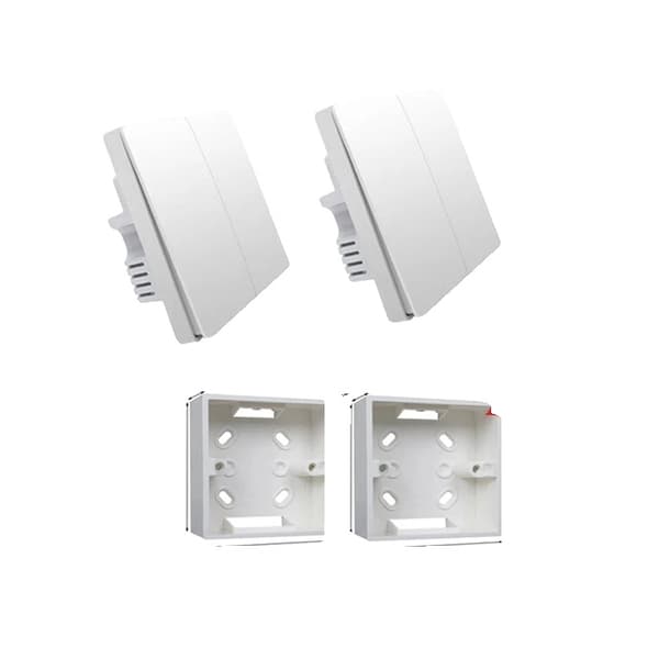 Smart ljusströmbrytare, Zigbee-kommunikation, trådlös drift, Ingen Neutral 2X2
