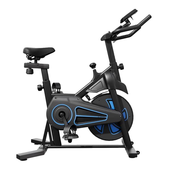 Indendørs cykel, 100-niveau modstand, magnetisk drivsystem, sort