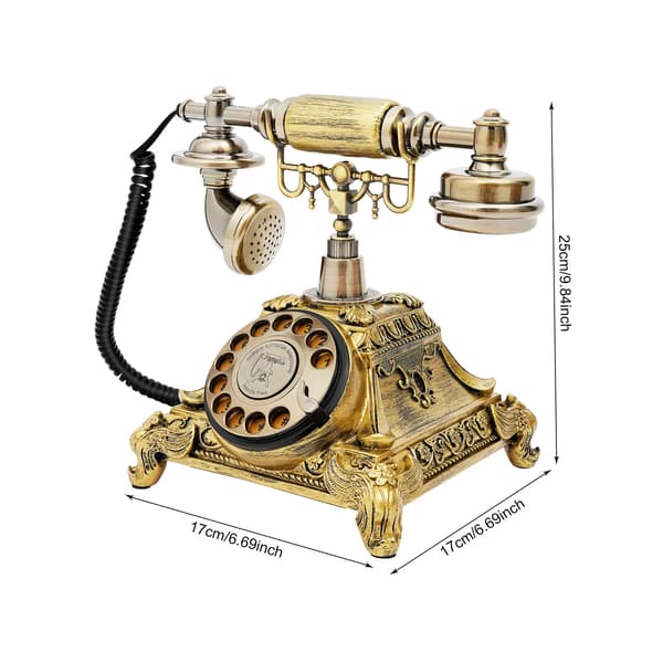 Antik Telefon, Rotationsval, Elegant Design, Brons, M