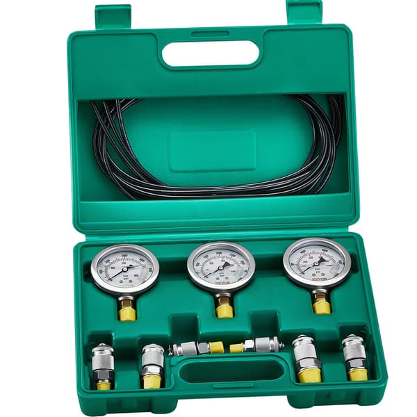 Hydrauliskt Trycktestkit, Hållbart Rostfritt Stål, Mångsidiga Mätningar, Grön