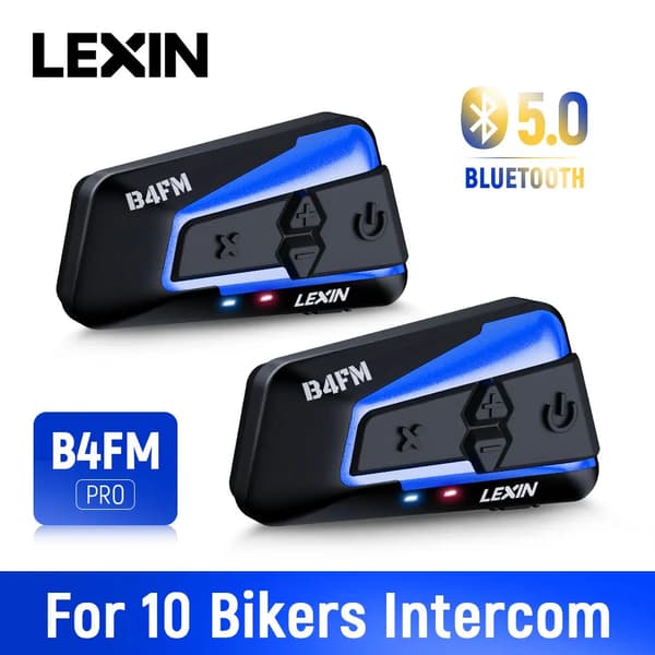 Motorcykel Bluetooth Hjelm Headset, 1600M Intercom, Støjdæmpning, B4fm-x