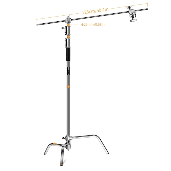 Justerbar Fotografering C-Stand, Rostfritt Stål, 260cm Max Höjd,3,3 miljoner C-stativ 3.3M C-stand 3.3M C-stand