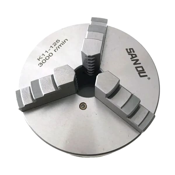 3-käftad svarvchuck, högstyrkestål, precisionsbearbetning, 125mm