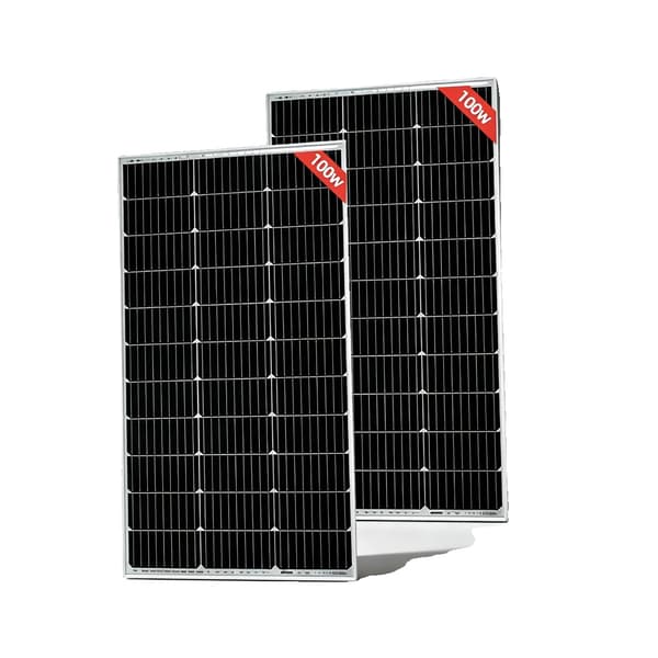 Solpanel, Vandtæt Hærdet Glas, Høj Effektivitet, 2stk 100w panel