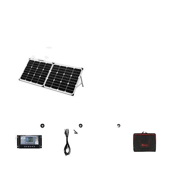 Solpanel, 100W Effekt, Fällbar Design, Monokristallin