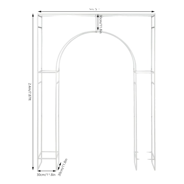 Bryllupsbue, Stålkonstruktion, 44lbs Belastningskapacitet,Hvid, M White WHITE