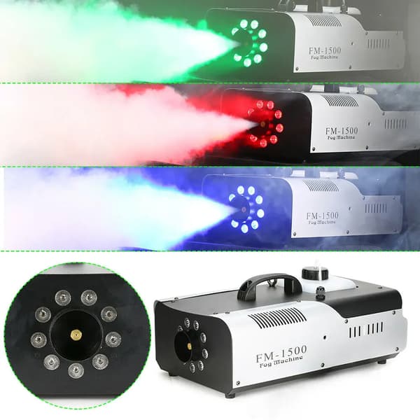 Bärbar dimmaskin, 9 LED-lampor, 1500W effekt, DMX512-kontroll,EU-plugg
