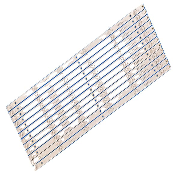 LED-bakgrundsbelysningsremsor, 627 mm längd, 6 LED-perlor per remsa, 3V spänning, CE-certifierad, paket med 12
