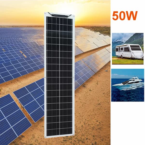 Solpanel, Fleksibelt Design, Høj Effektivitet, 50w hvid